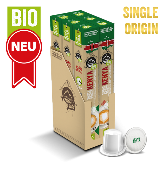 Kenya Plantagen Single Origin BIO Kaffee - 60 Kapseln La Natura Lifestyle