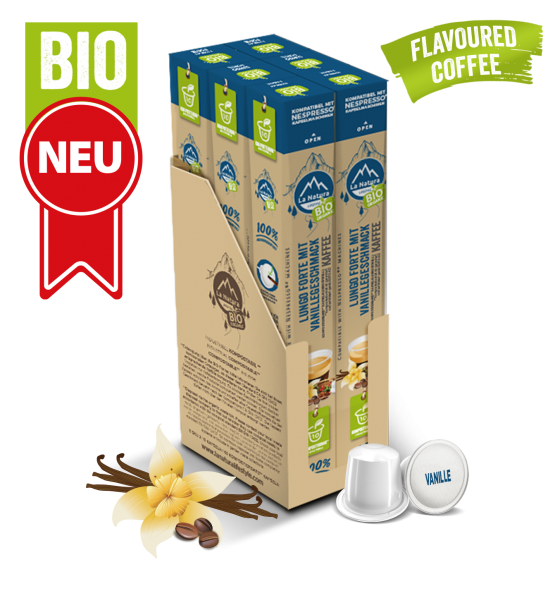 Lungo Forte BIO Kaffee Vanille Natural Flavor - 60 Kapsel La Natura Lifestyle BAG