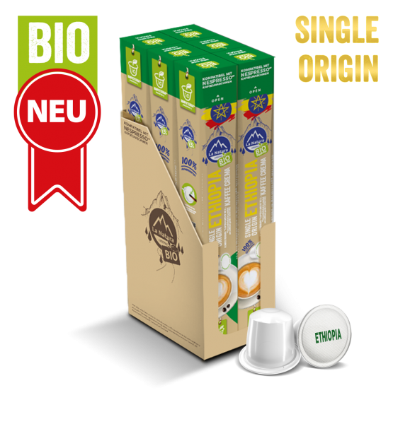 Ethiopia Plantagen Single Origin BIO Kaffee - 60 Kapseln La Natura Lifestyle