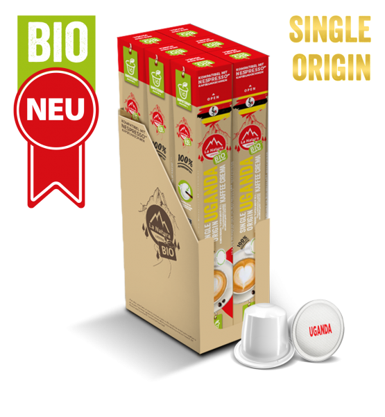 Uganda Plantagen Single Origin BIO Kaffee - 60 Kapseln La Natura Lifestyle
